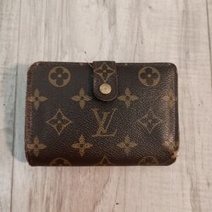 LOUIS VUITTON  Monogram Canvas Leather French Compact Clutch Wallet